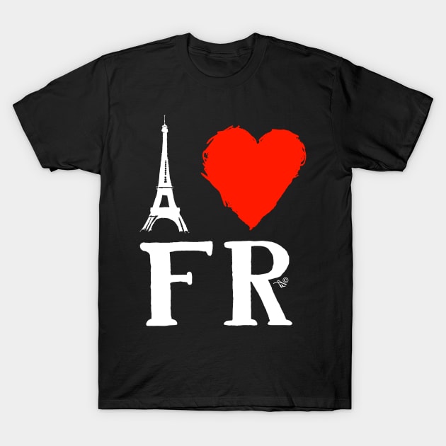 I Heart France (remix) T-Shirt by TaizTeez
